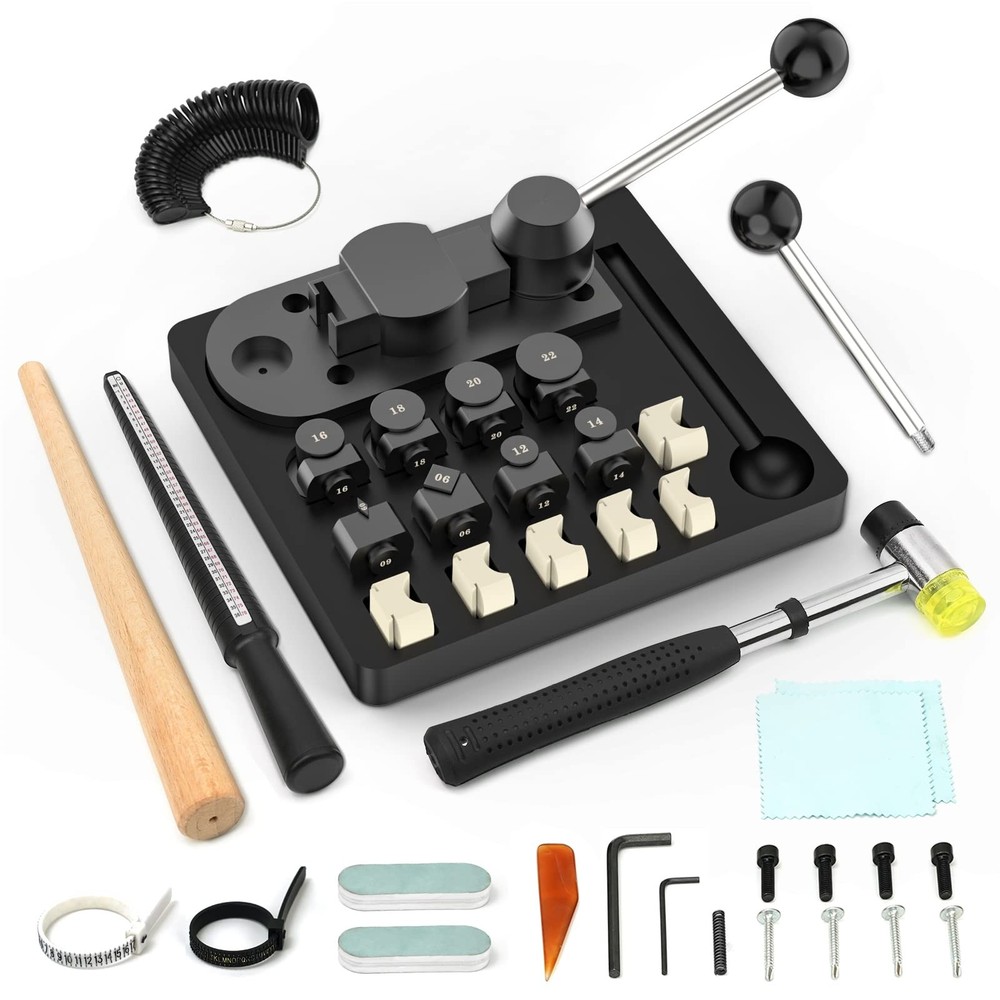 JAZORR Ring Bending Tool, Bender with Nylon Dies Making Black