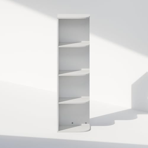 Reed 4-Tier Space Saving Corner Storage Display Shelf 4-Tier Corner White