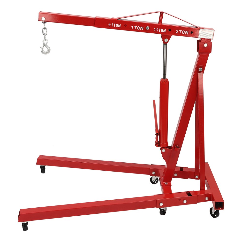 2 Tons/4409 LBS Foldable Engine Crane and Engine Hoist Leveler for Auto Repair
