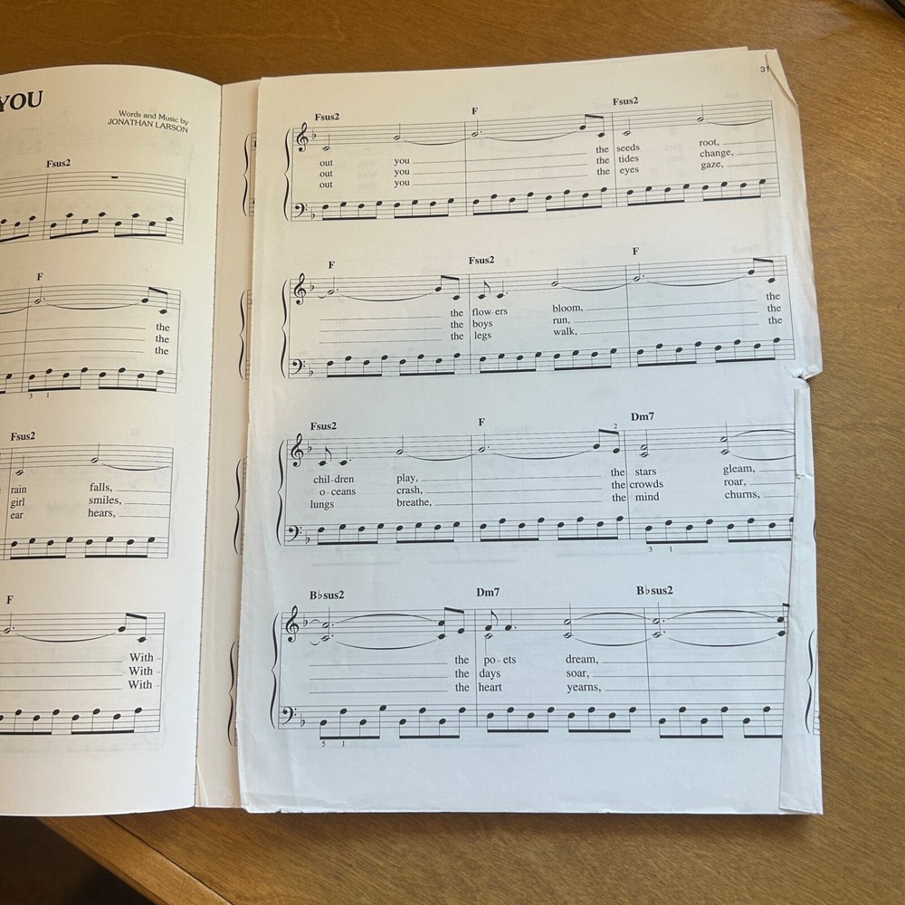 RENT Musical Easy Piano Book