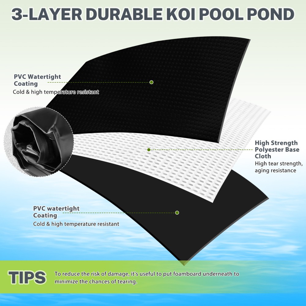 KOI Aquarium Tank Above Ground Fish Pond 750 Gal Foldable Canvas Fish Pool Pond