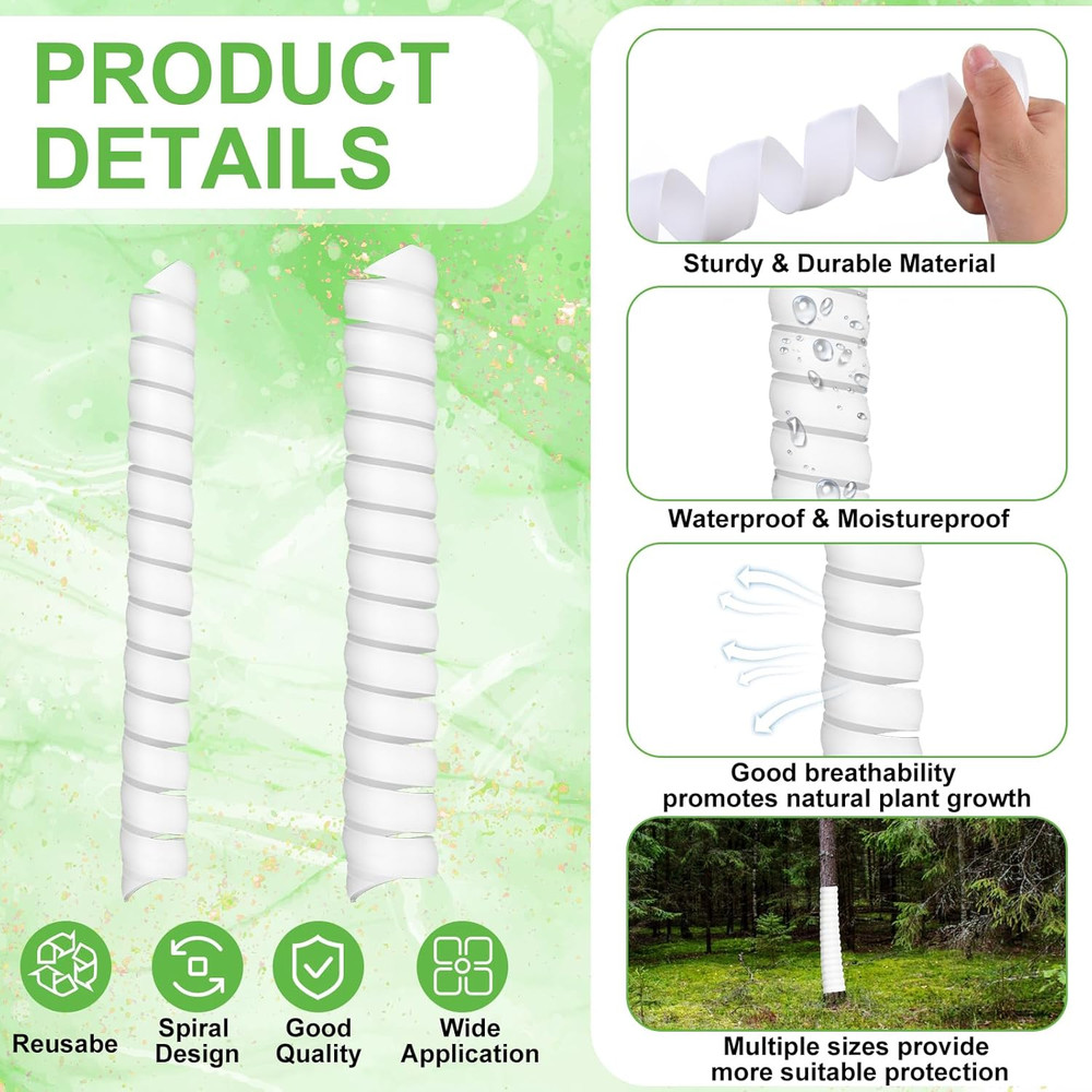 10 Pcs Tree Trunk Protector - 2 Size Plastic Spiral Tree Guard Tree Trunk Protec