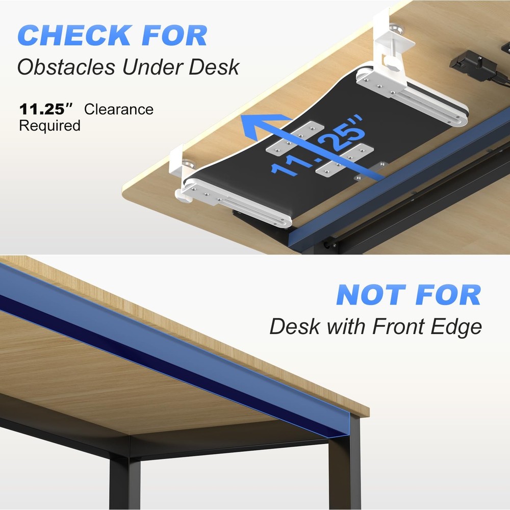 Keyboard Tray Under Desk Pull Out with C Clamp Mount, Computer Keyboard & Mou...