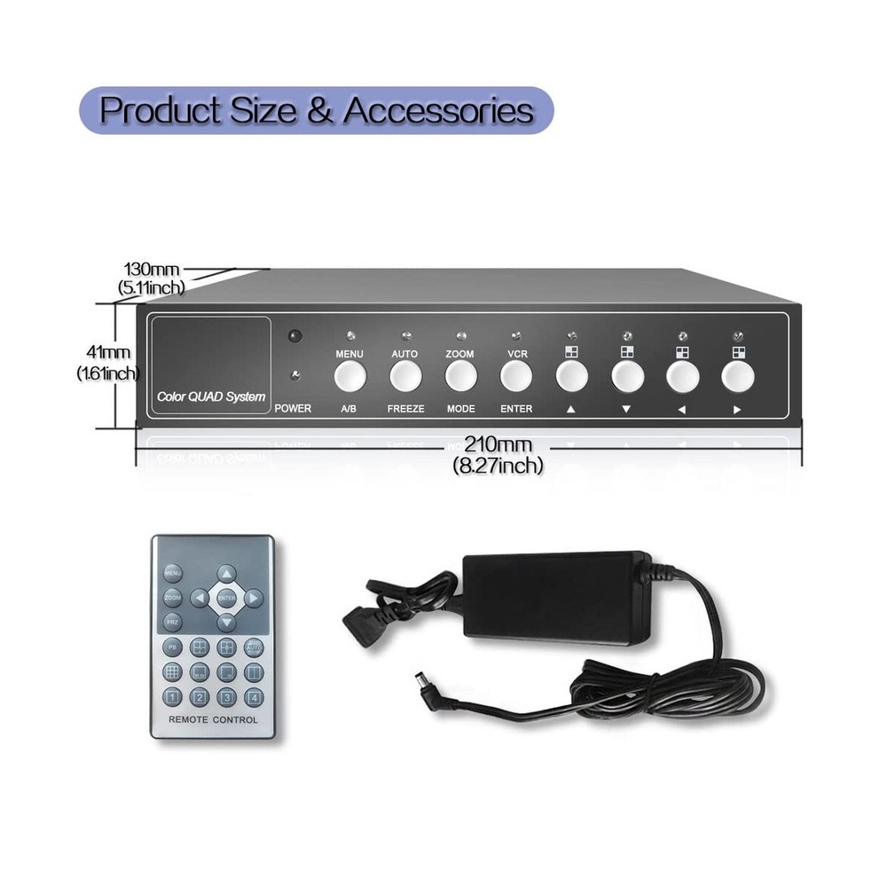 8Ch Non-Realtime Color Video Multiplexer Switcher Processor for CCTV Surveill...