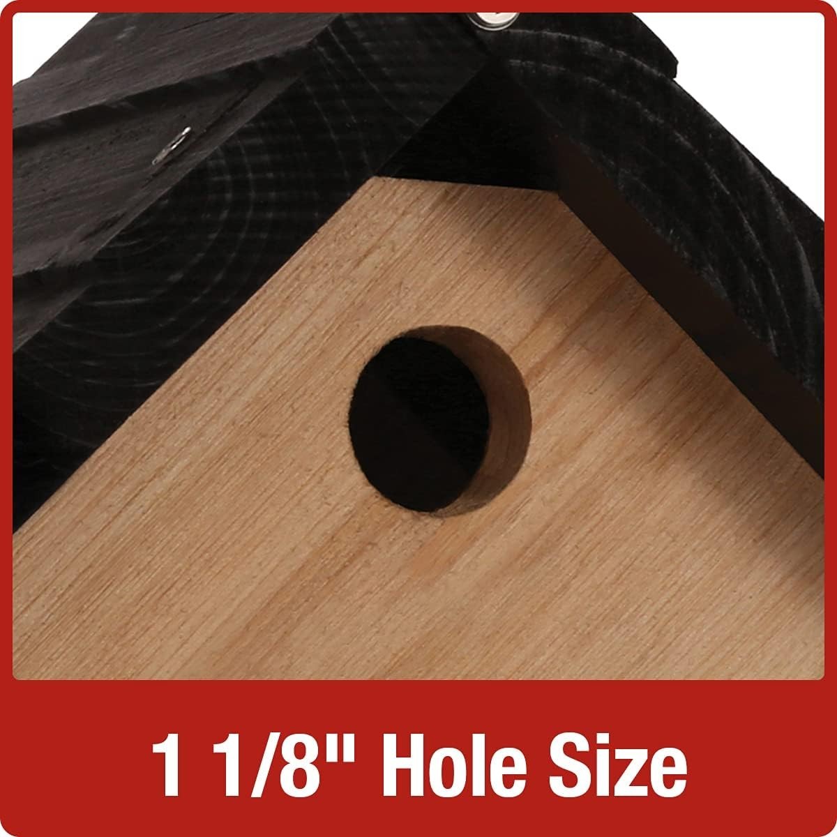 Attractive Cedar Birdhouse with Ventilation & Clean-Out Doors - 8" x 8.875"