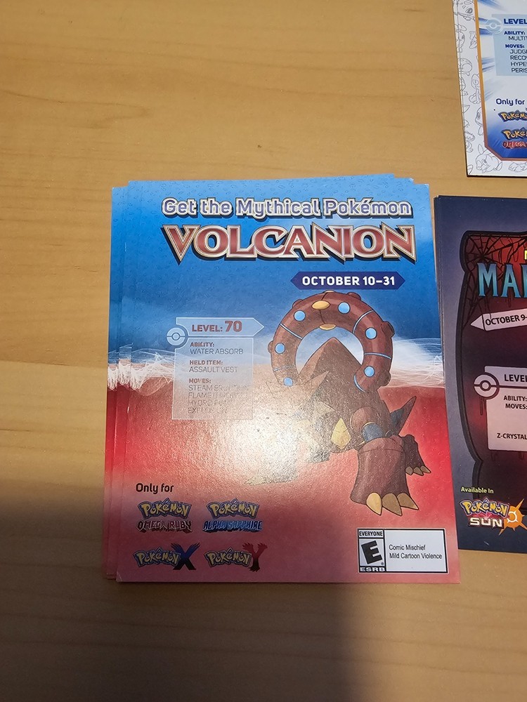 32 Used Scratched Nintendoo 3DS Pokemon Event Code Cards 2015-2017
