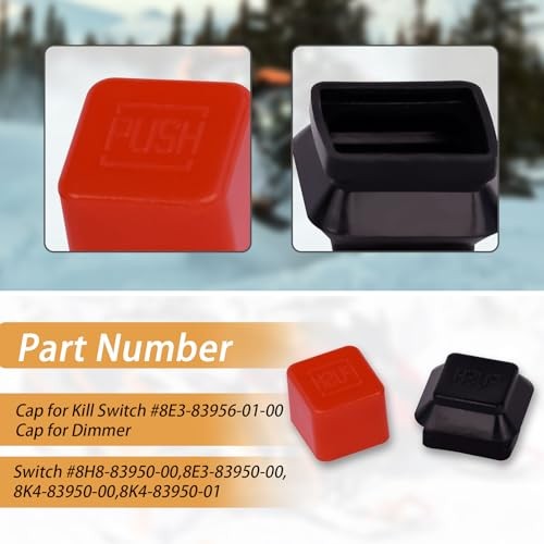 Dimmer Switch Cap & Kill Switch Cap Compatible with Yamaha Snowmobiles, Fits
