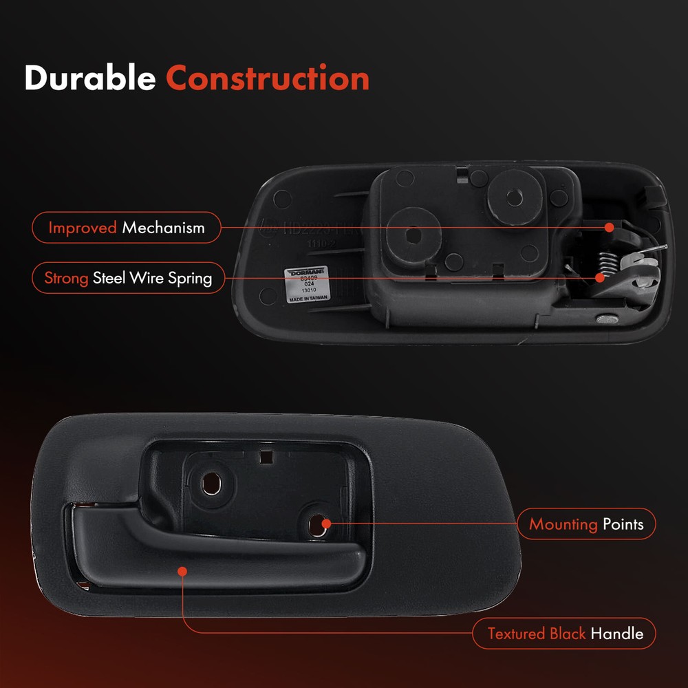 Front Left Black Interior Door Handle for Honda Civic 2001-2005 DX Value Package