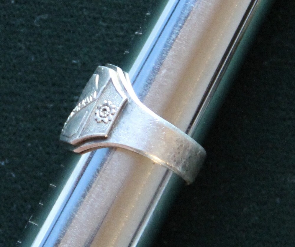 U.S. Occupation Forces 1946 Japan Silver Ring Mt. Fuji & Lotus Blossom Sz. 10.5