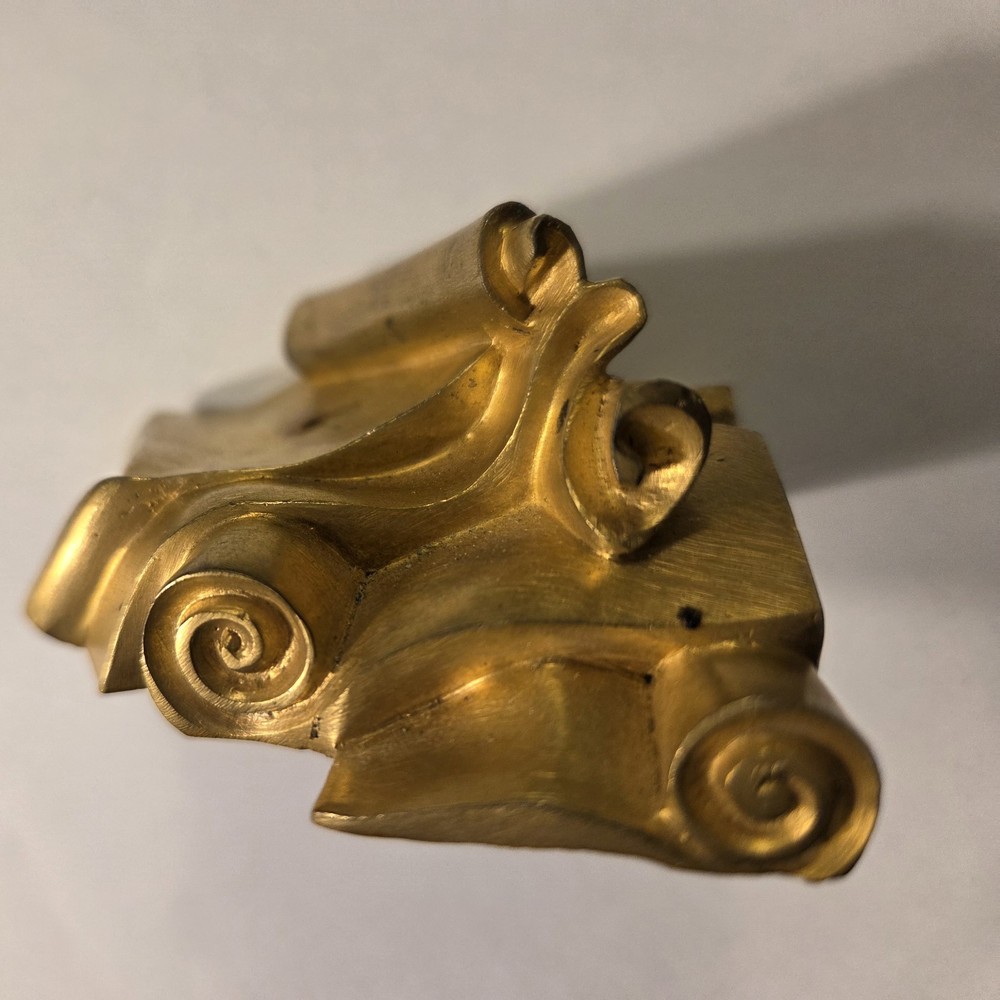 Antque Bronze Scrolls Pediment Ornament
