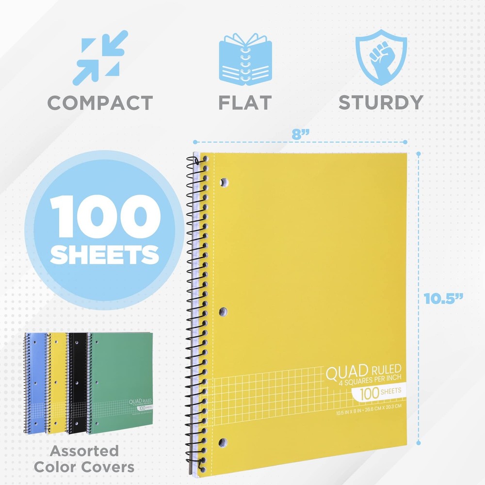 Graph Paper Spiral Notebook Graph Paper Notebook Spiral Quad Ruled Grid Notebook