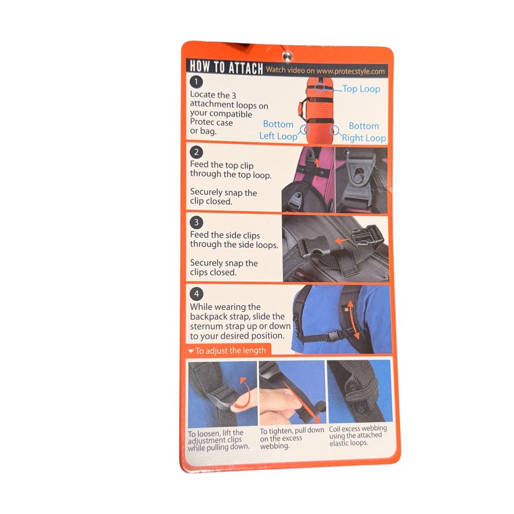 Protec BPSTRAP Padded Backpack Strap Replacement for Instrument Cases Musician