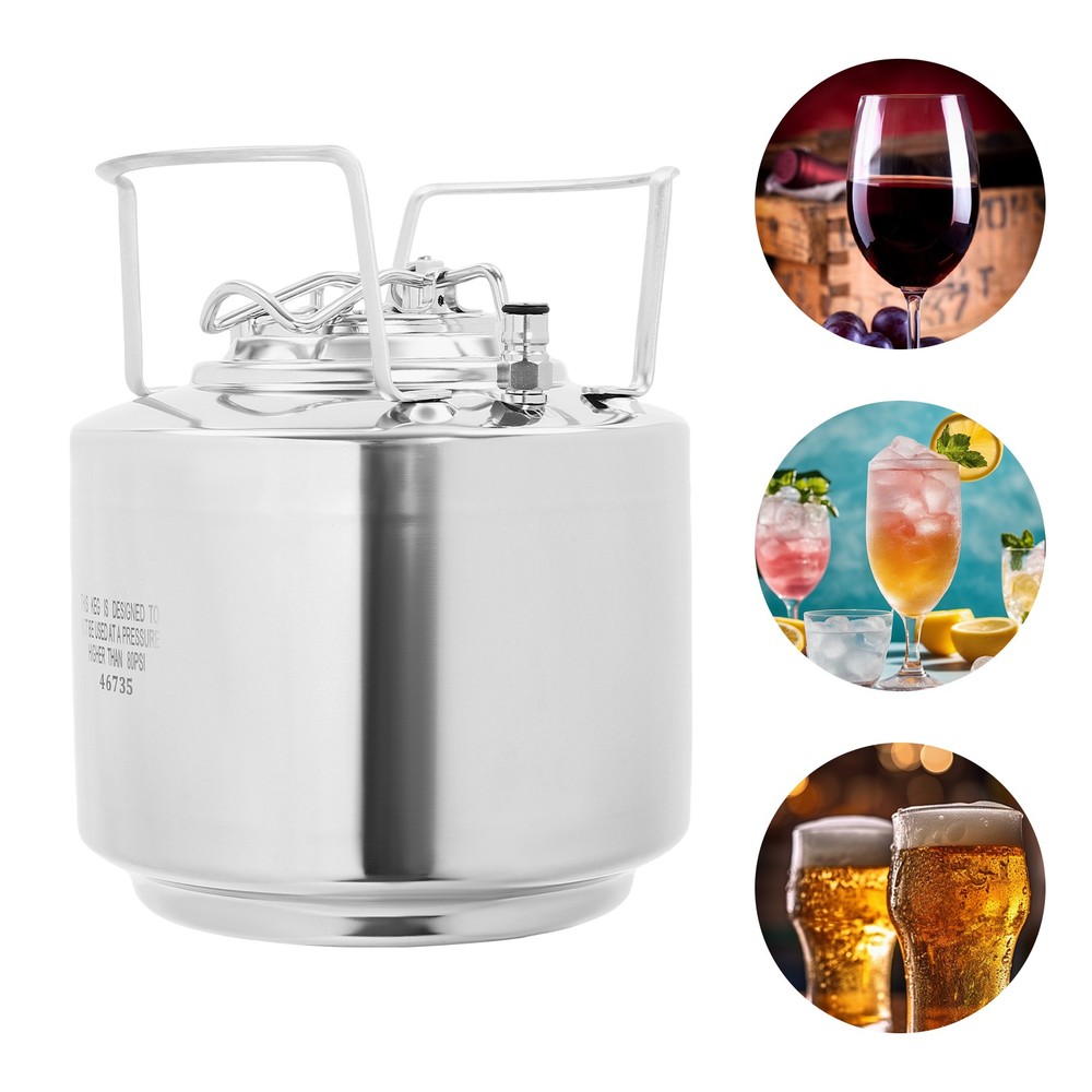 Mini Ball Lock Keg System Stainless Steel For Small Batch HomeBrewing 1.6 Gallon