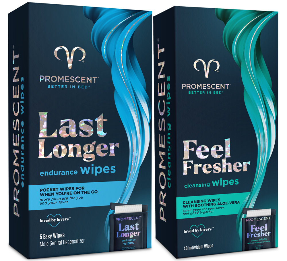 Promescent Delay Wipes Sex Delayed Ejaculation (5 Pack) & Flushable Wet Wipes
