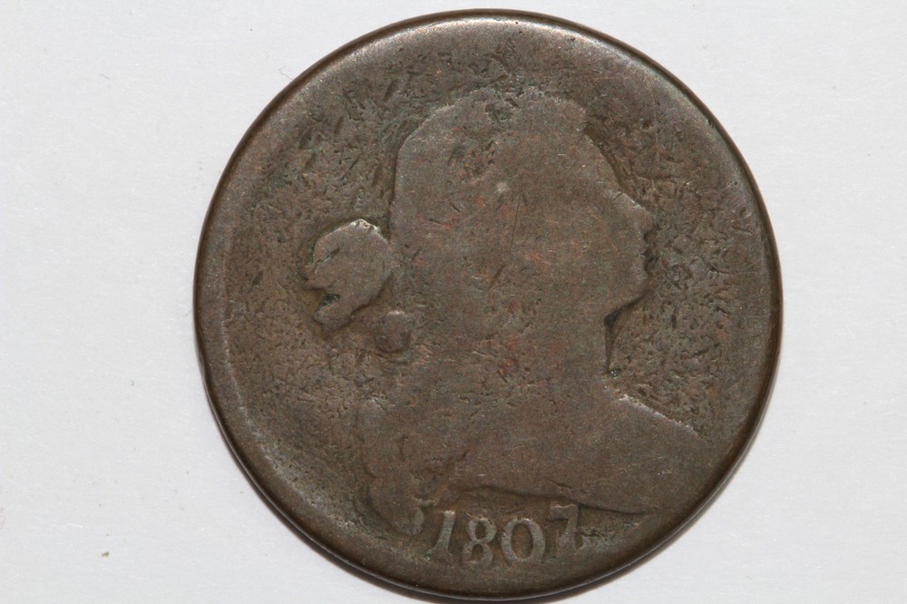 1807 Draped Bust Liberty Large Cent Coin Grading Good (LRG914)