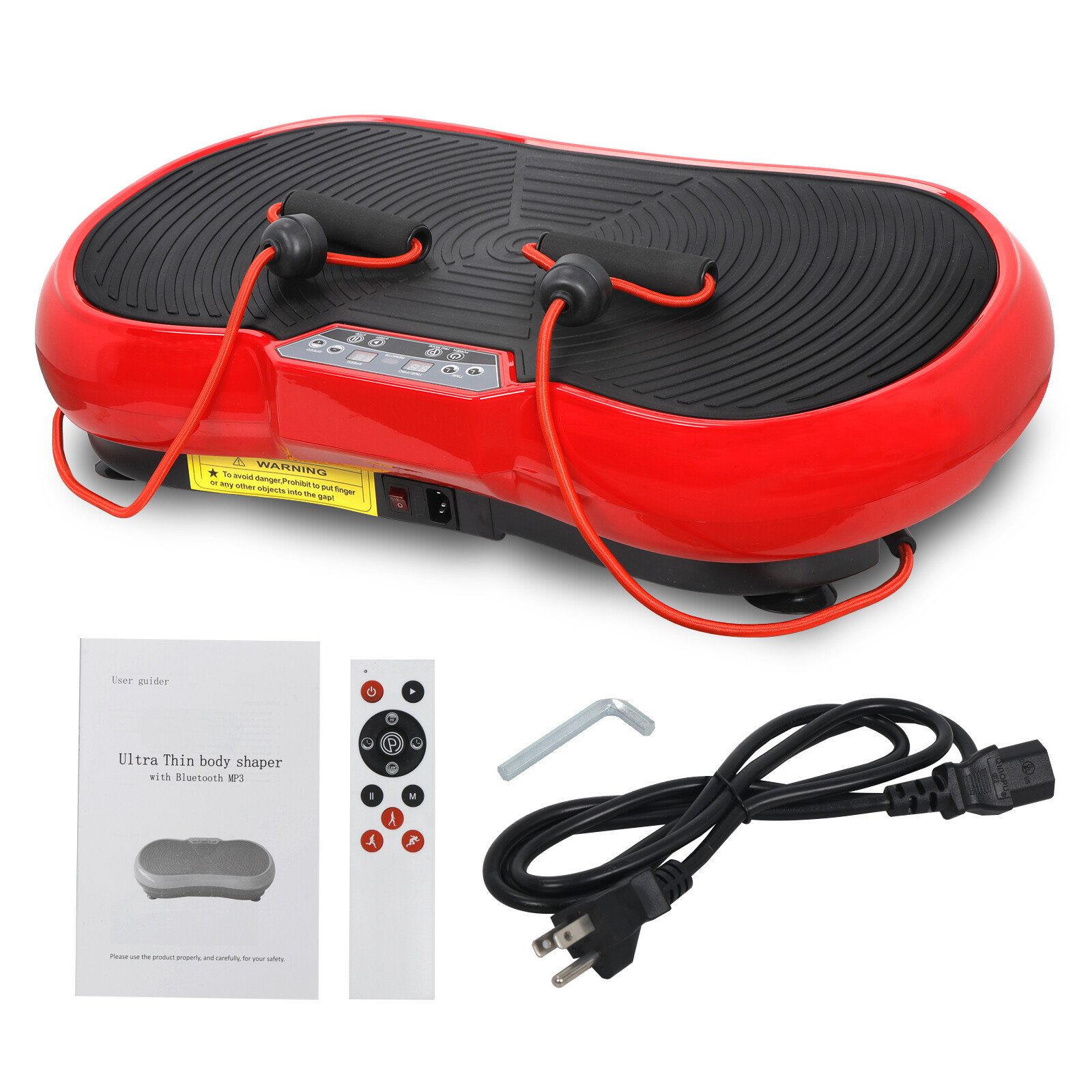 Vibration Platform Machine Crazy Fit Massage Full Body Fitness W/Bluetooth Red