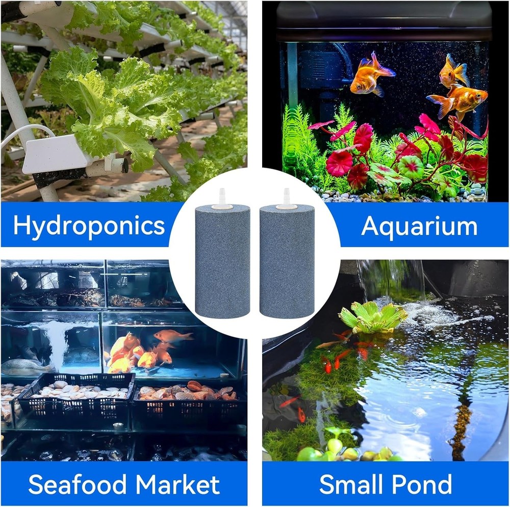 Large Aerator Bubble Diffuser 4"x2" - 2 Pack for Aquariums & Hydroponics