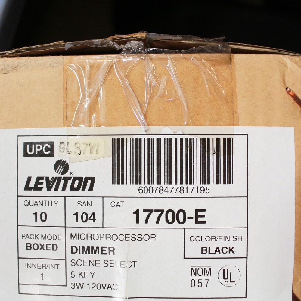Leviton 17700-E Black Scene Selector MicroDimmer Controller Switches 5-Key 10pcs
