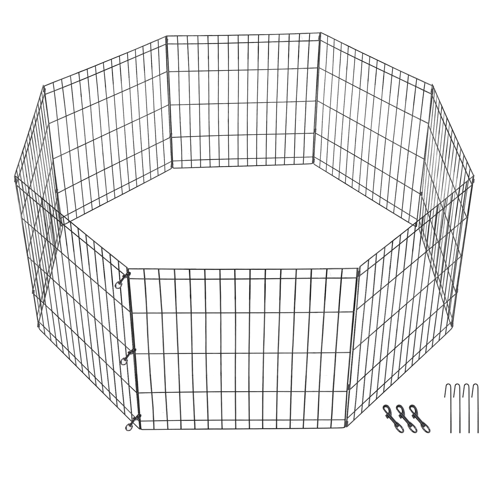 24 Inch Pet Dog Playpen Exercise Puppy Pen Dog Fence for Small Animals -8 Panel