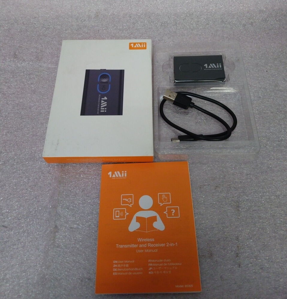 [Upgraded] 1Mii Bluetooth 5.0 Music Receiver with OLED Display, Aux...