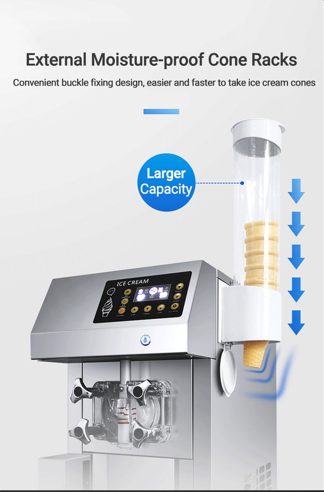 12L/H High Quality Tabletop Ice Cream Machine Automatic Ice Cream Maker Machine