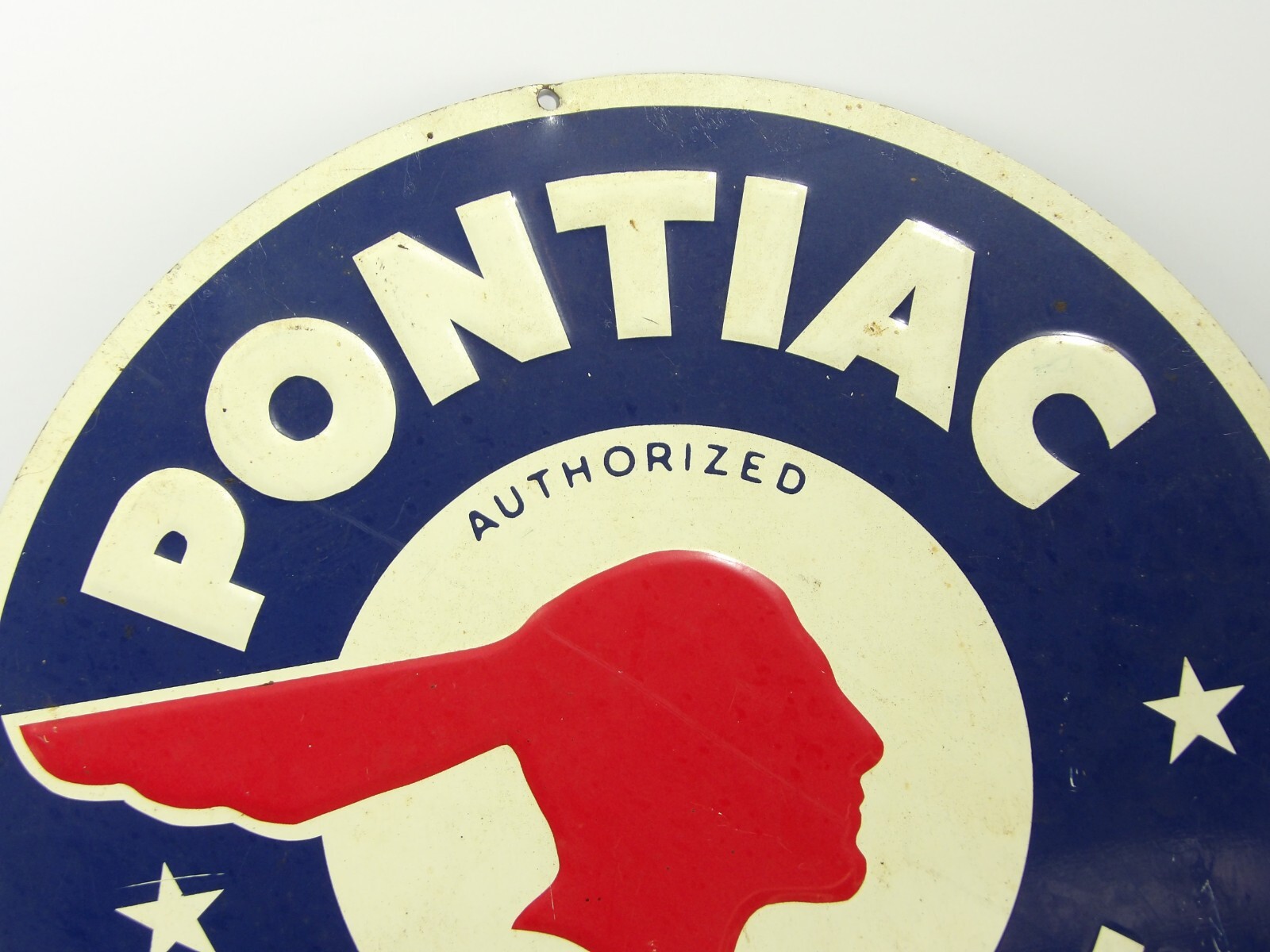 Pontiac Authorized Service Metal Sign 10.75" Round Garage Car Truck