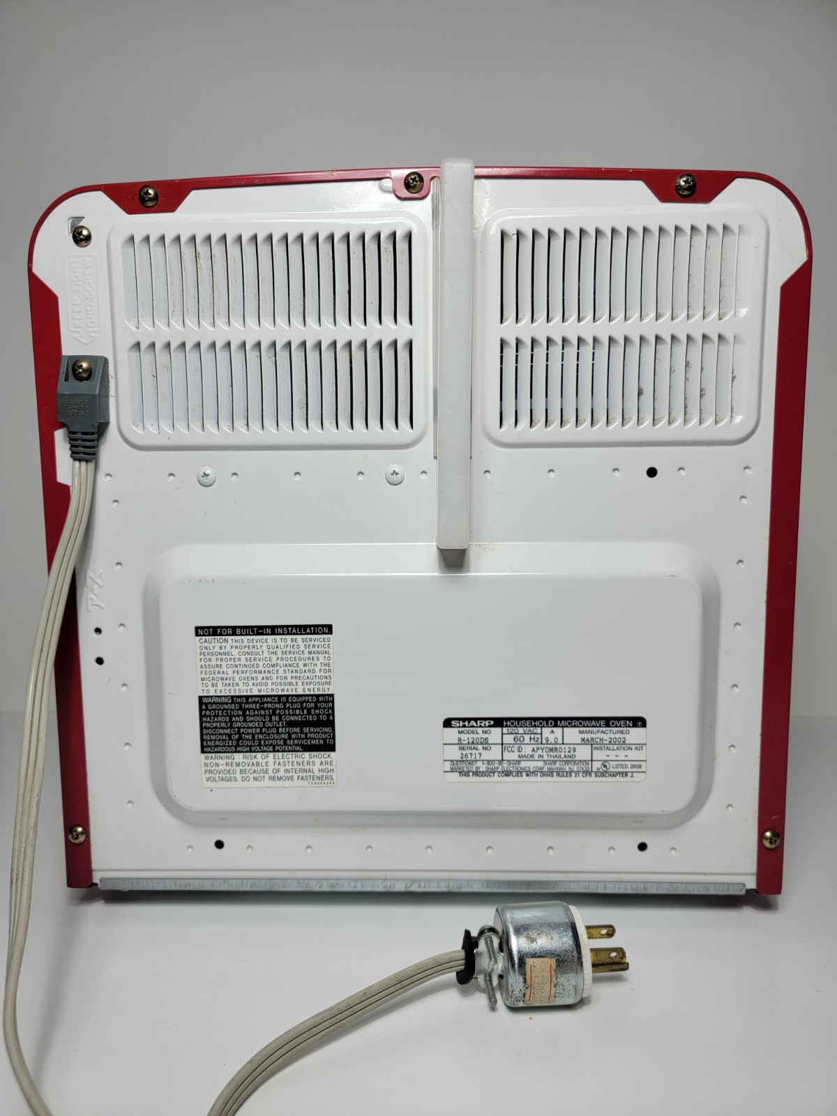 Vintage Sharp Half Pint Carousel Microwave Clear Red Model R-120DS - Please Read