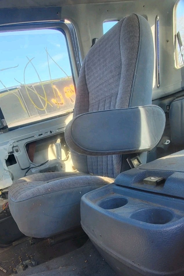 87-91 Ford F150 250 Bronco Bucket Seat Captain Chair Arm Rest Set Blue Cloth OEM