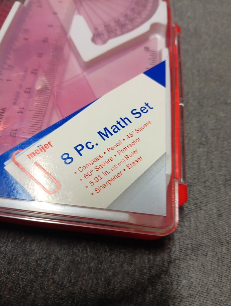 Math Set Eight Pieces Slightly Used Good Condition