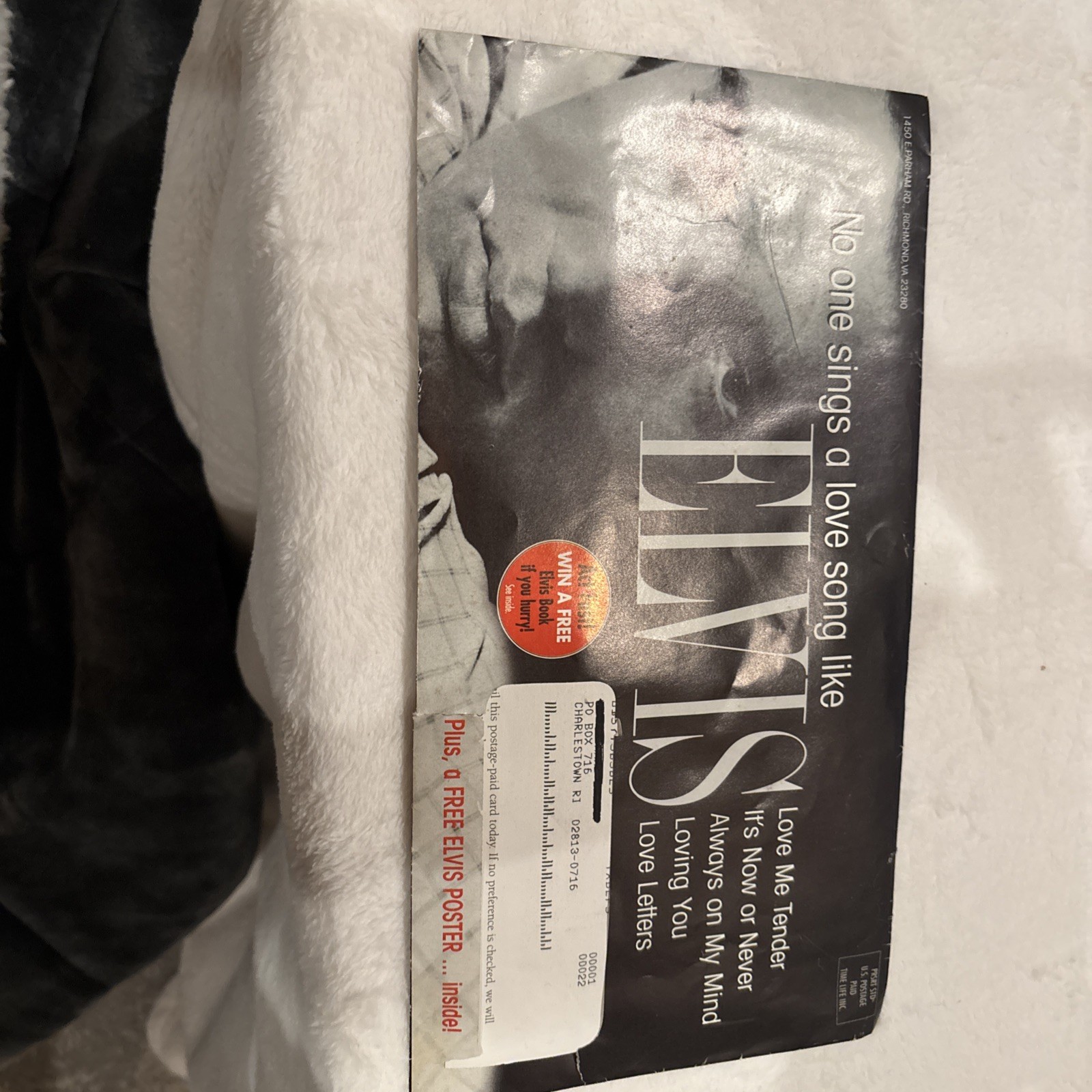 ELVIS POSTER 26" X 16 " YEAR 1999 TIME LIFE MUSIC POSTER w original mailer