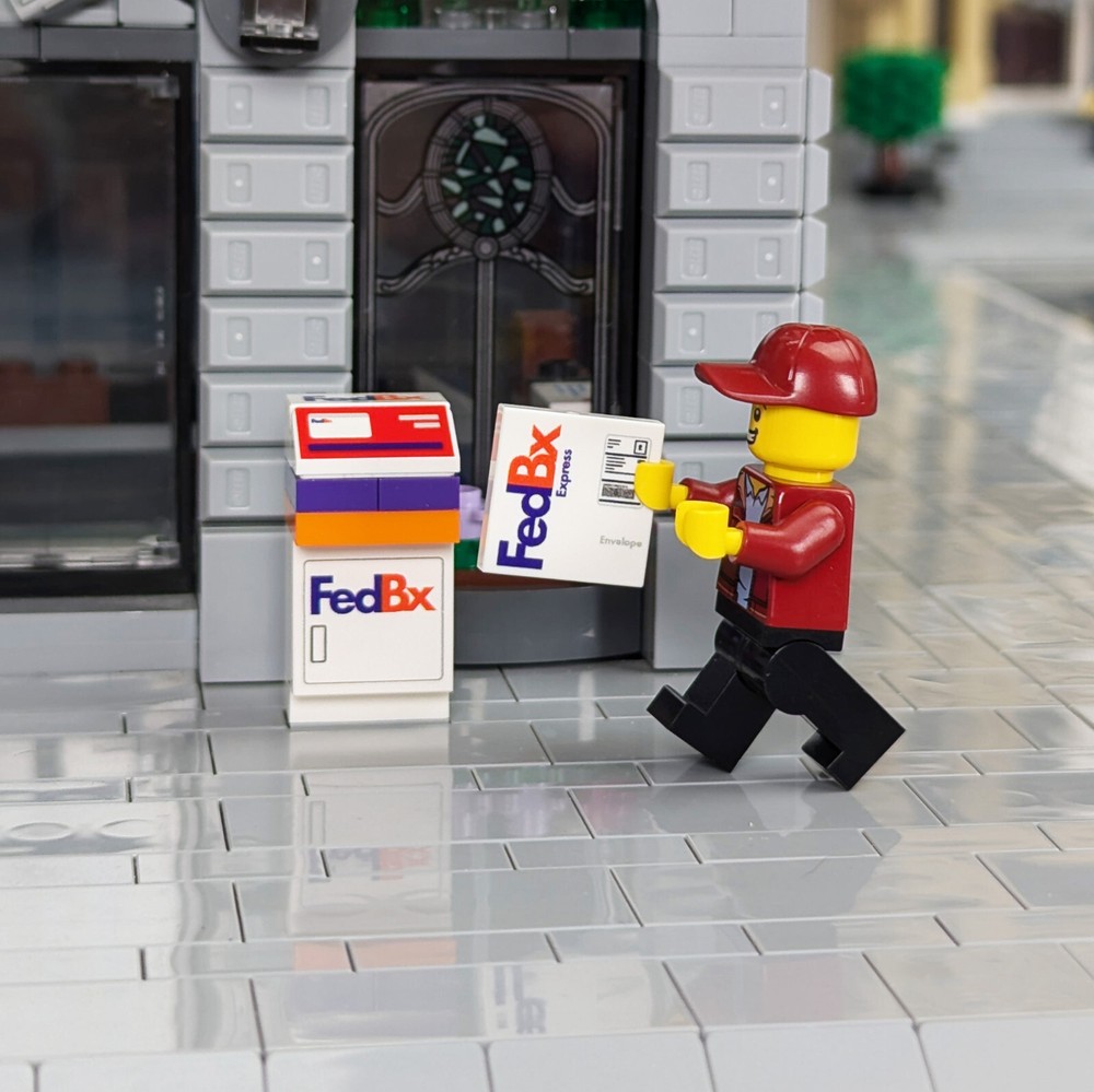 NEW - FedBx Mail Envelope Pak - Custom Printed 2x2 Tile - Brick Office Accessory
