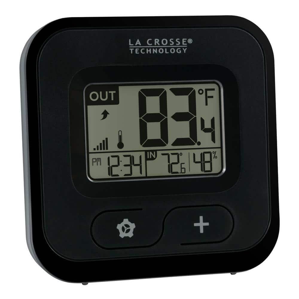 La Crosse Technology Wireless Compact Digital Thermometer Black Indoor Humidity