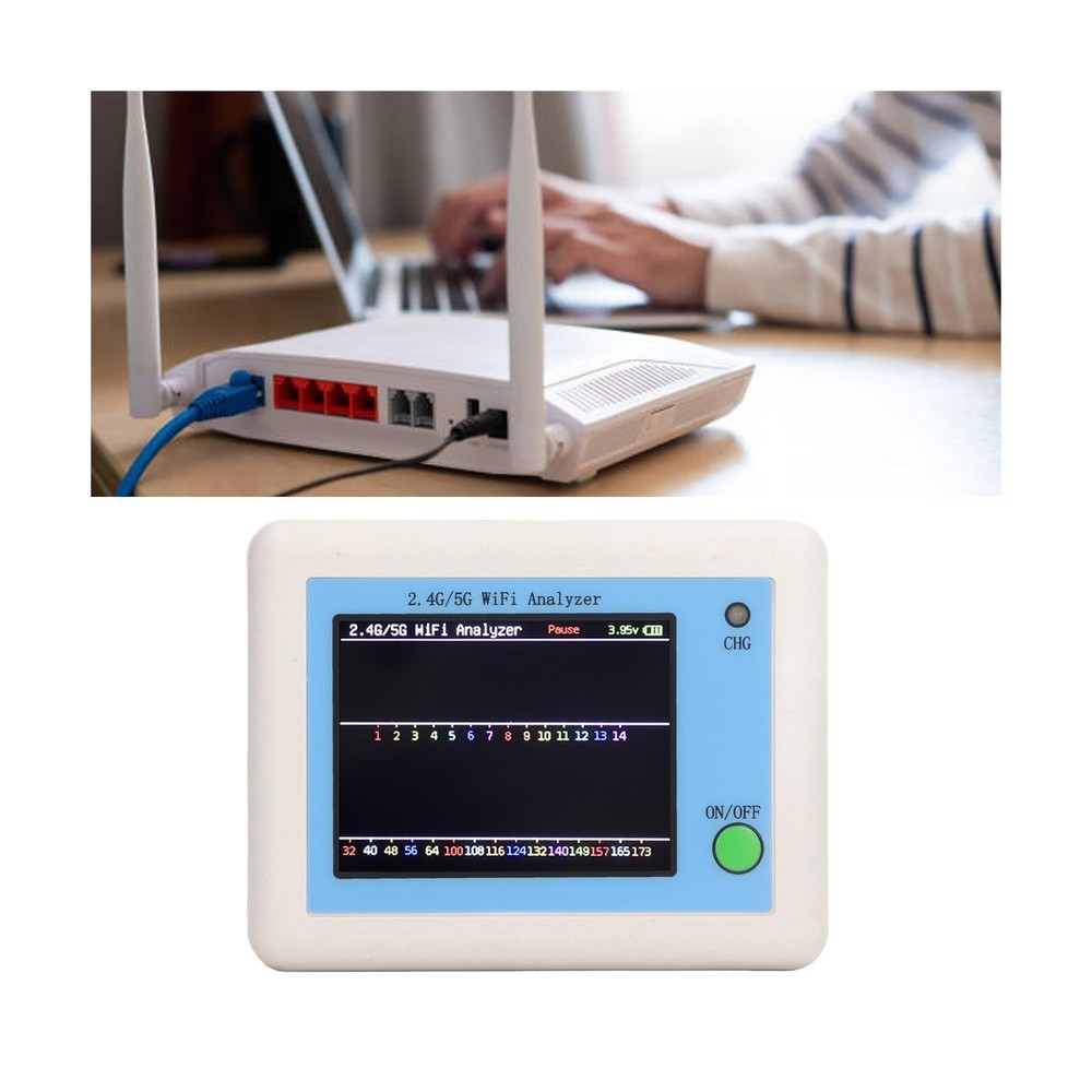 Analyzer, 2.4G 5G Analyzer, 2.4 Inch TFT Color Screen Scanner Network Analyze...