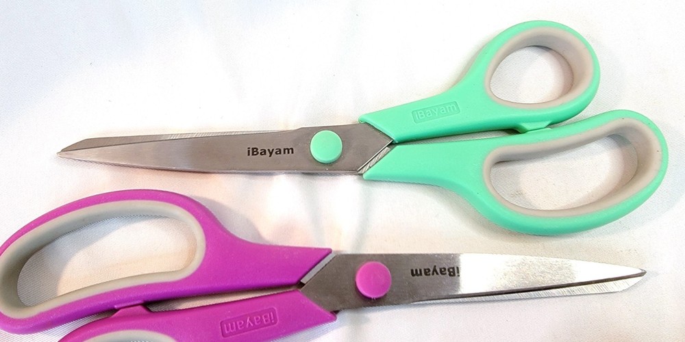 iBayam 8" All Purpose Scissors 3-Pack Ultra Sharp, Comfort-Grip Shears Multi