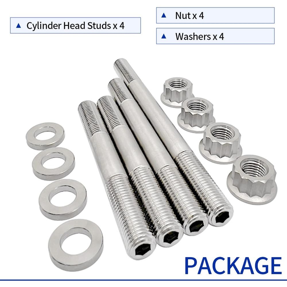 400EX Cylinder Head Studs Titanium Ti Head Stud Bolt Nut Kit Set Compatible w...