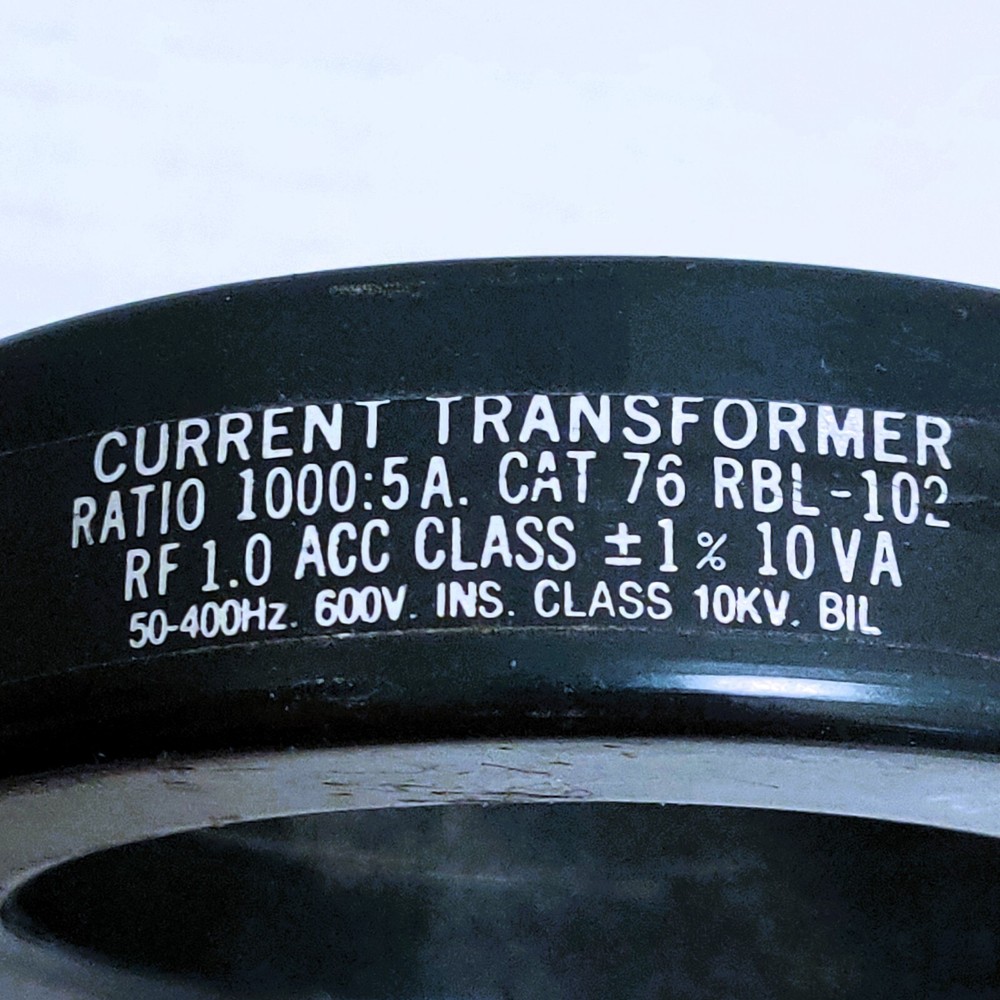 FLEX-CORE CURRENT TRANSFORMER 76 RBL-102 RATIO 1000:5A 600V