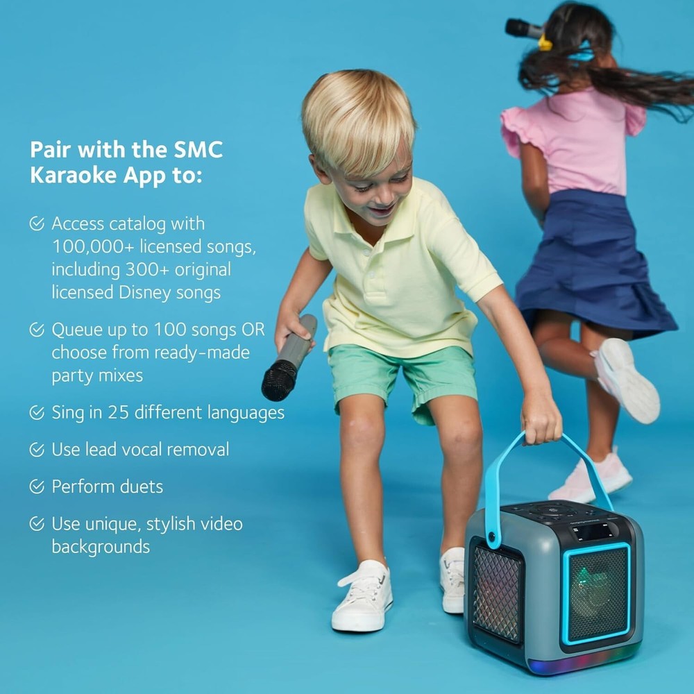 Singing Machine Cube Bluetooth Karaoke System with Wireless Microphone