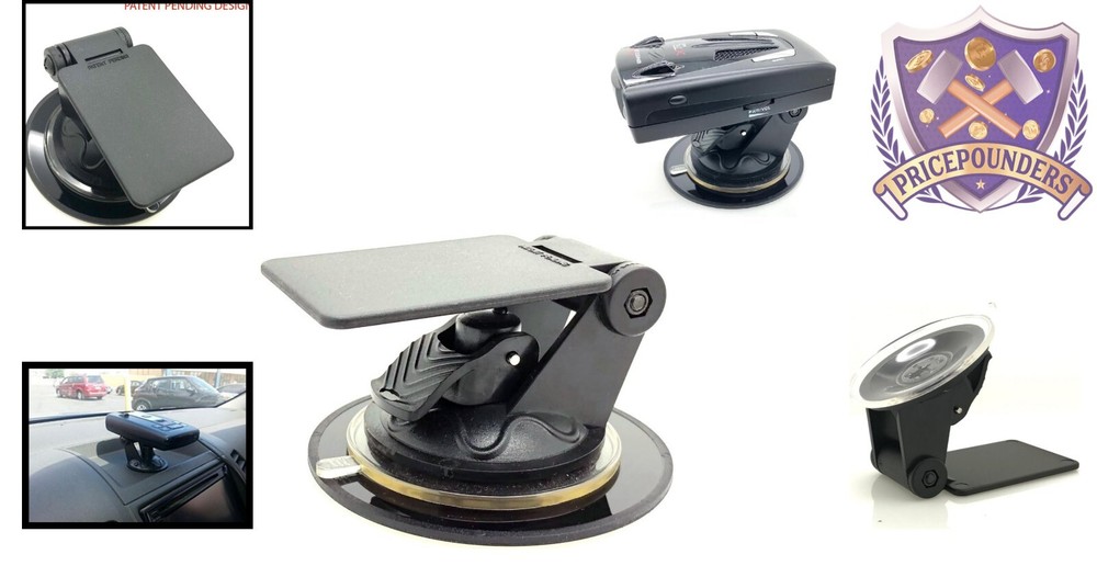 Universal Radar Detector Suction Mount - Dashboard & Windshield Compatible