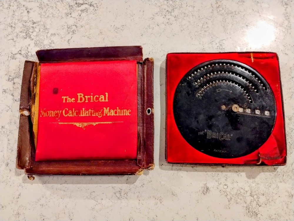 The BriCal - Money Calculating Machine, circa 1907, adding machine/calculator