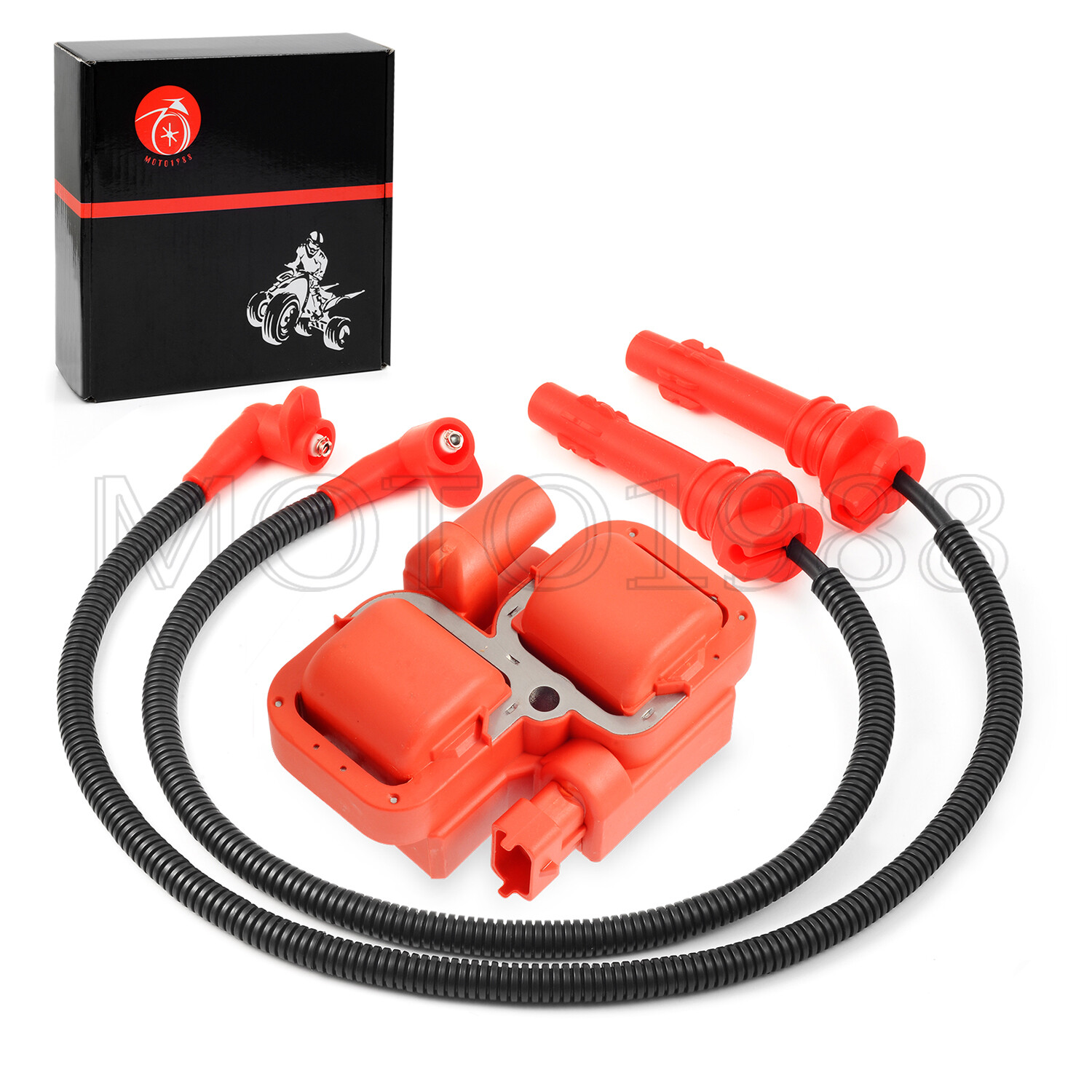 PLS Ignition coil & Spark plug Wire Cap for Polaris RZR XP 4 900 2011 2012 2013