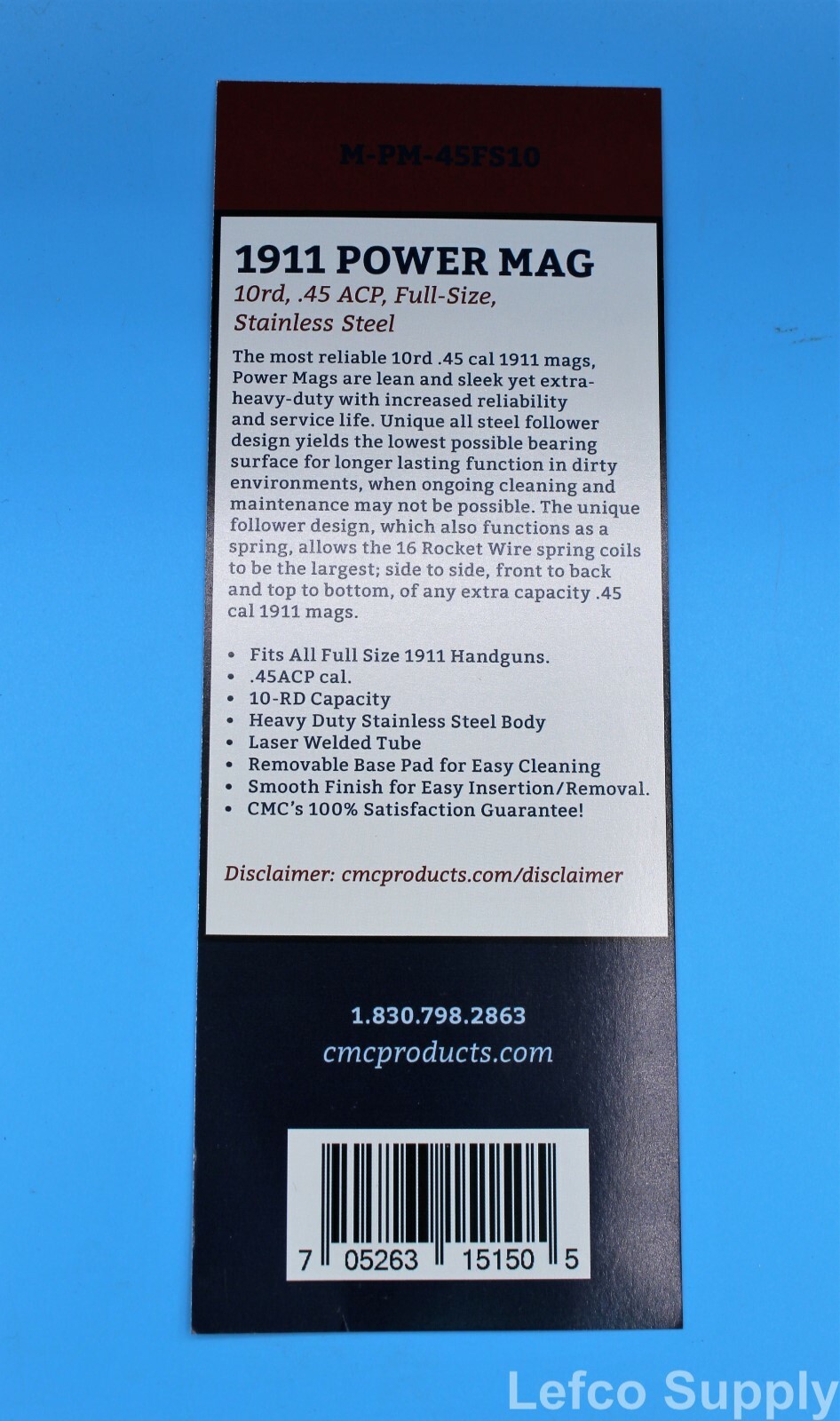 Chip McCormick Custom CMC Power-Mag 1911 45 ACP 10-Round Magazine 15150 NEW