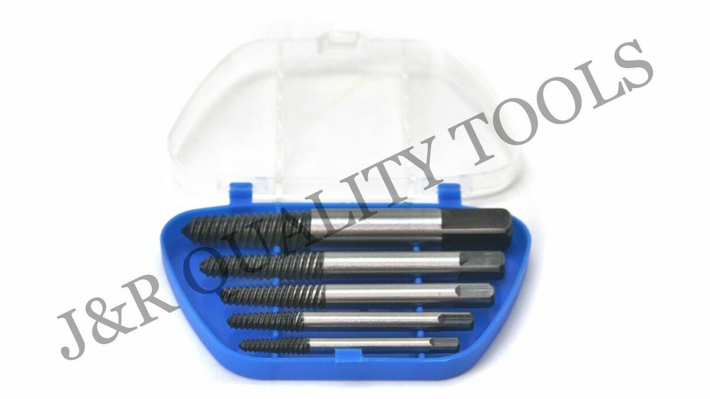 VCT 5Pc Screw Extractor Set Easy Out Drill Bits guide Broken Screw Bolt Remover
