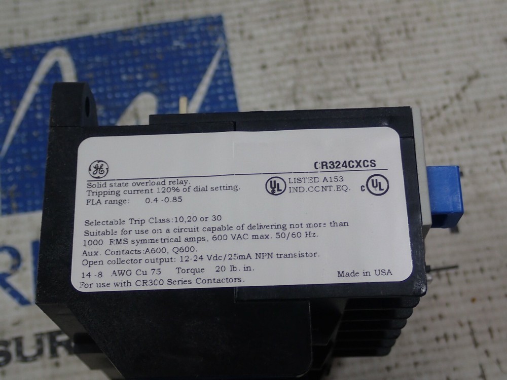 GE CR324CXCs Solid State Overload Relay 0.4-0.85