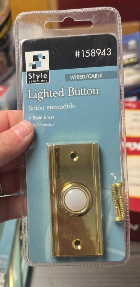 Style selections - lighted button - wired/cable - solid brass #158943