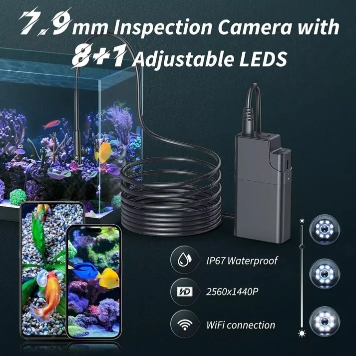 Wireless Endoscope Camera HD Inspection Borescope Snake Tube for iPhone Android