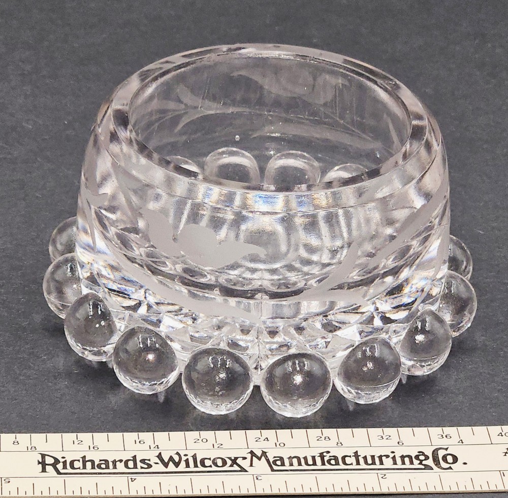 EAPG Master Salt Bryce Brothers Atlas Pattern Etched