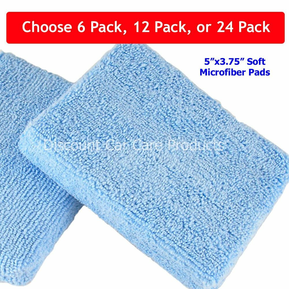 Microfiber Wax Applicator Pads 5”x3.75” Price Breaks 6 Pack - 12 Pack - 24 Pack