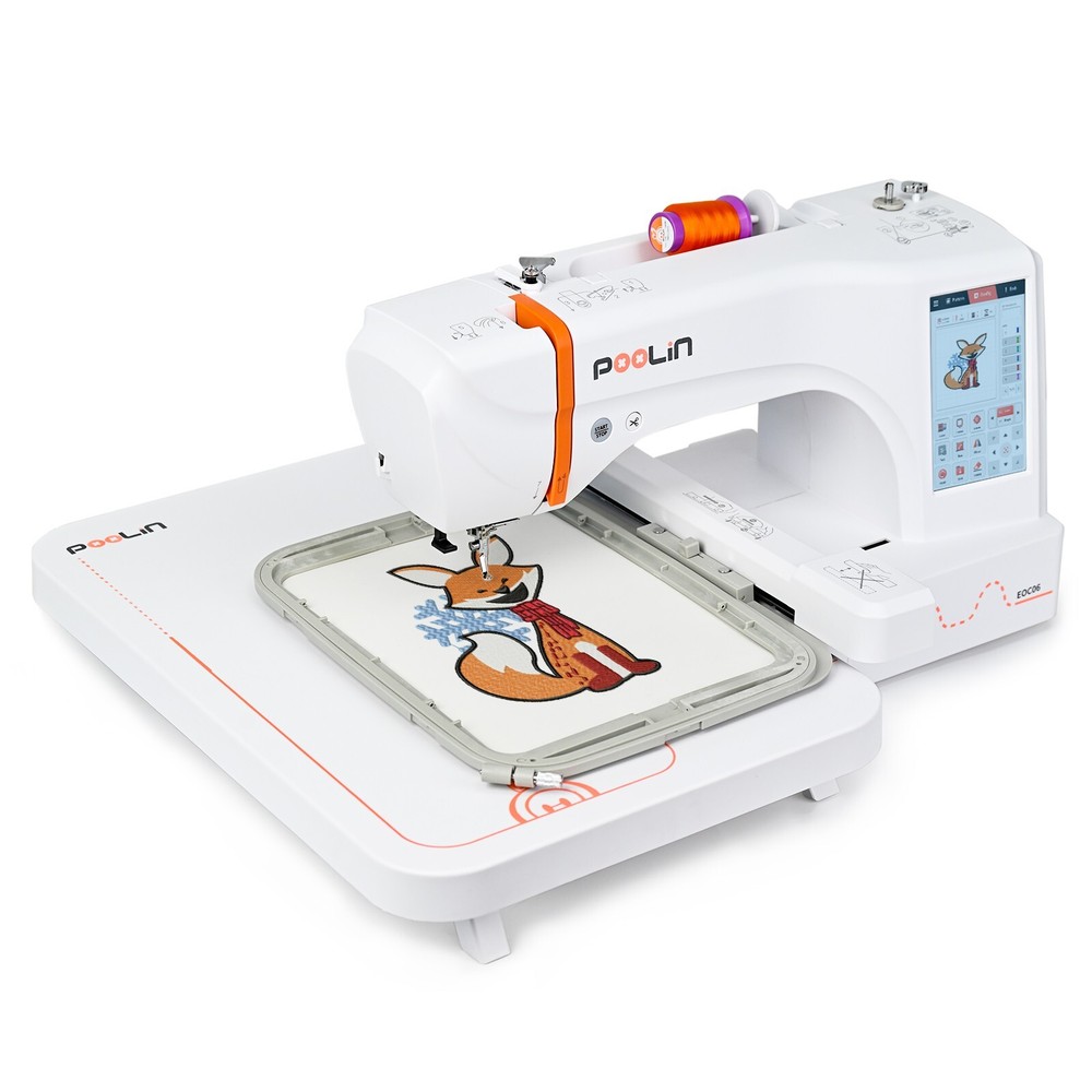 Poolin 7.9x 11" Computerized Embroidery Machine 7'' Large LCD Touch Screen EOC06