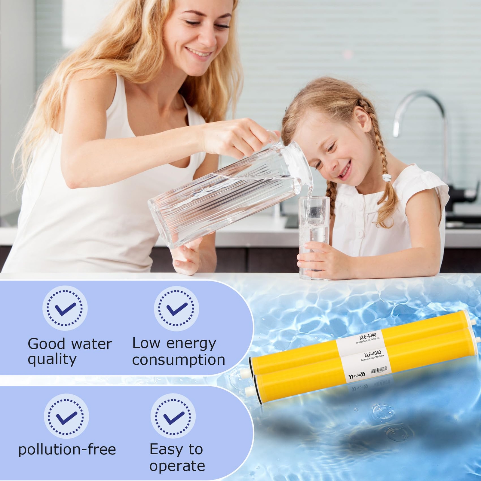 Ozmosis XLE-4040 Reverse Osmosis RO Membrane for Water Filtration System 4"x40"