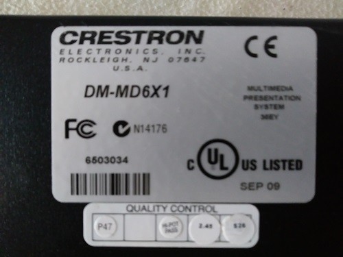 Crestron DM-MD6X1 Multi Media Switcher Presentation Distribution System